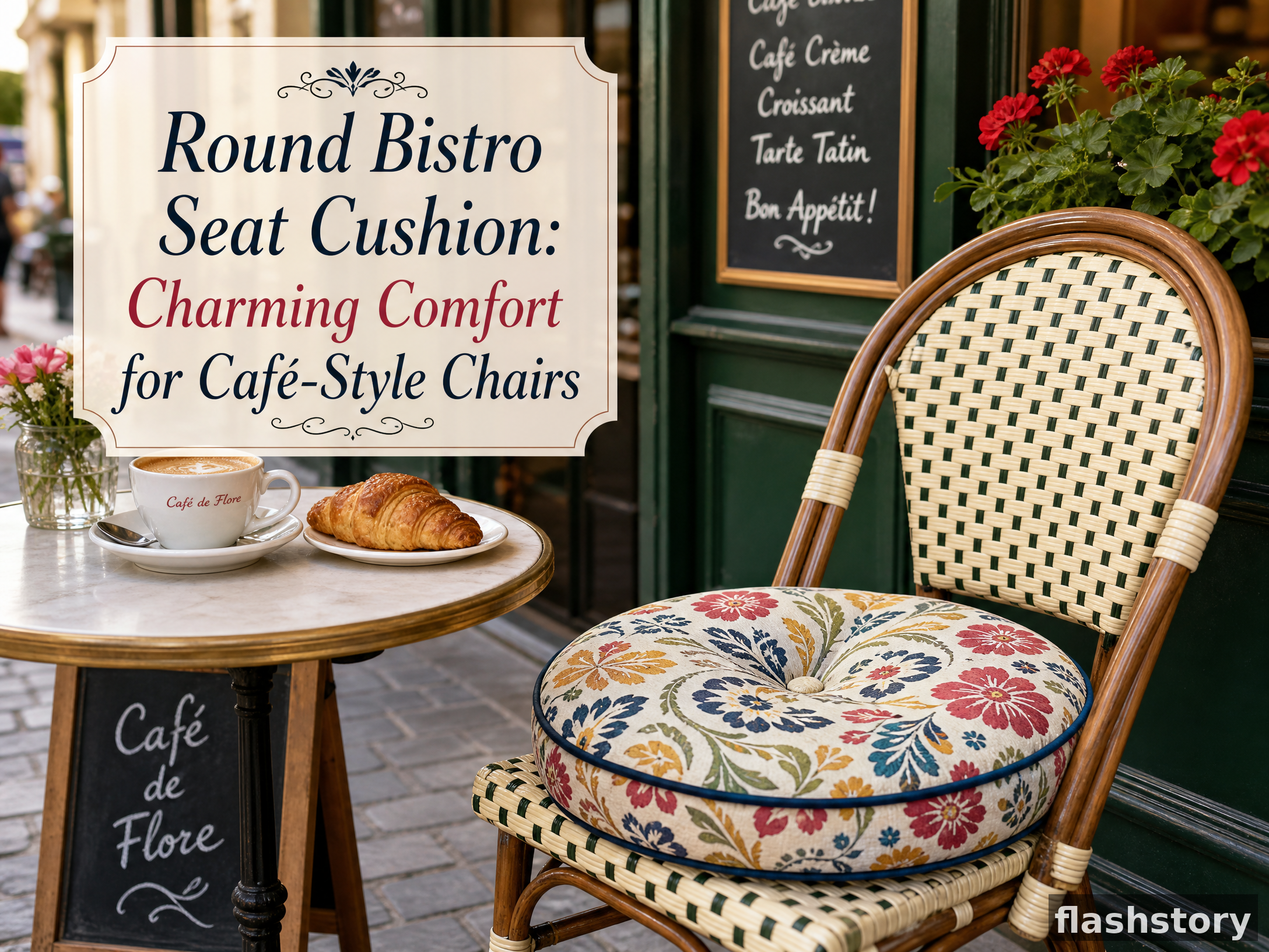 Round Bistro Seat Cushion: Charming Comfort for Café-Style Chairs